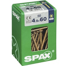 Spax Universalschraube Kreuzschlitz PZ 2, Senkkopf, Holz-Vollgewinde, 4,5x60 mm, 50 Stück