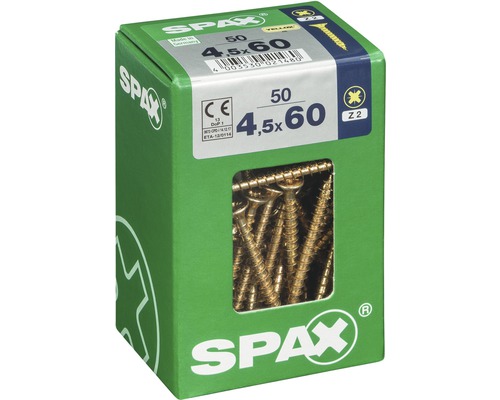 Schrauben 4,5x60 in grüner Verpackung von Spax