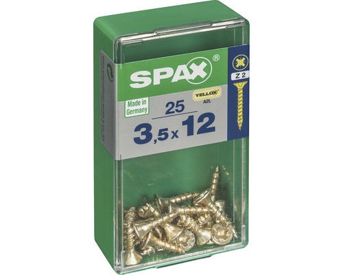 Spax Schrauben 3,5x12 Millimeter in einer Verpackung