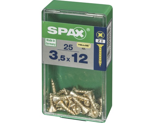 Spax Universalschrauben im Aufbewahrungsbehälter, 3,5 x 12 Millimeter
