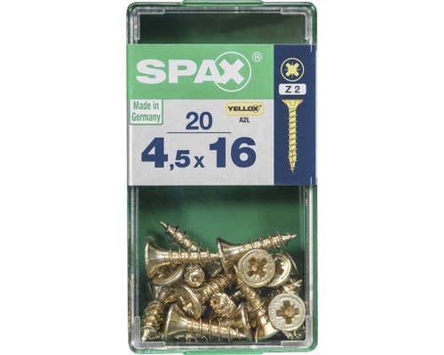 Spax Universalschraube Kreuzschlitz PZ 2, Senkkopf, Holz-Vollgewinde, 4,5x16 mm, 20 Stück Spax Universalschraube Kreuzschlitz PZ 2, Senkkopf, Holz-Vollgewinde, 4,5x16 mm, 20 Stück