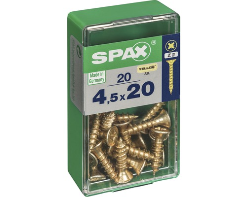 Spax Universalschrauben, 4,5 mal 20 Millimeter, im grünen Behälter