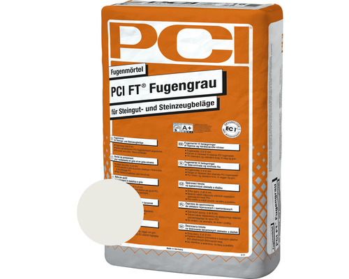 PCI FT® Fugengrau Fugenmörtel für Steingut- und Steinzeugbeläge silbergrau 25 kg PCI FT Fugengrau Fugenmörtel für Steinzeug und Steingut in einem Sack