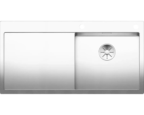 Edelstahlspüle mit einem Becken und Abtropffläche