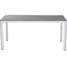Gartentisch mit Aluminiumgestell und Steinoptik-Tischplatte