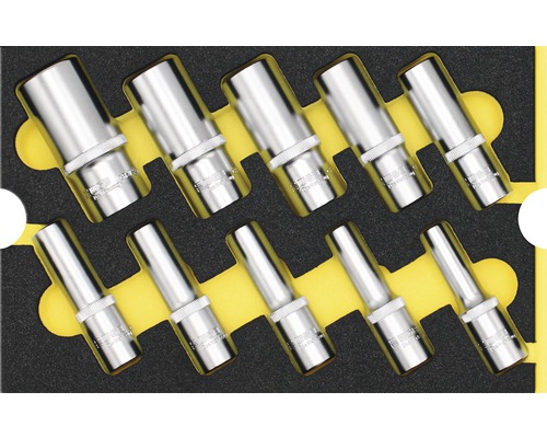 Moduleinlage WGB 1/2" Steckschlüssel-Einsätze, 6-kant, lange Ausführung, DIN 3124, 268 x 38 x 171 mm