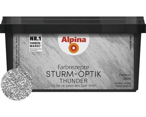 Alpina Effektfarbe Farbrezepte STURM-OPTIK silber 1 l