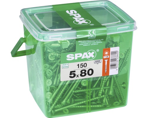 Spax Schrauben 5x80 Millimeter im Behälter