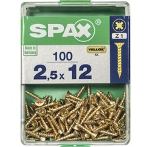 Spax Universalschrauben im Karton, 2,5 x 12 Millimeter, 100 Stück