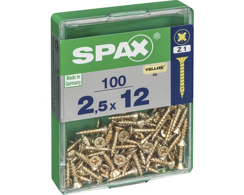 Spax Schrauben 2,5x12 Millimeter, 100 Stück in einer Packung