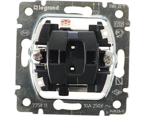 Taster-Einsatz Schliesser Legrand 775811 Legrand Logo. ÖVE Prüfzeichen. KEMA Keur Prüfzeichen. PCT Prüfzeichen. TSE Prüfzeichen. Spannung 10 A 250 V.
