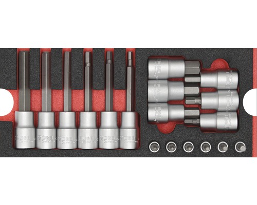 Moduleinlage TX Steckschlüssel-Garnitur Industrial Gr. S 268 x 38 x 114 mm schwarz 23-tlg