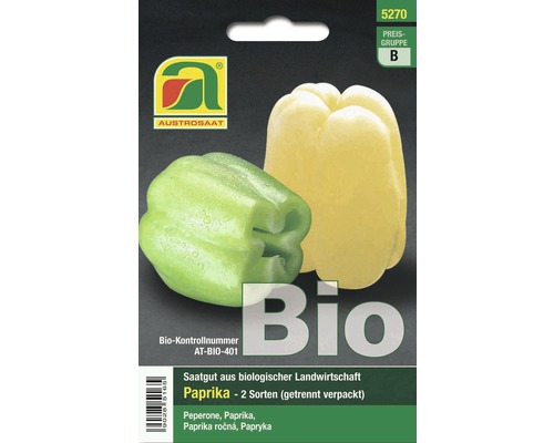 Gemüsesamen Austrosaat Bio Paprika 'WE 880 & Gelber Block'