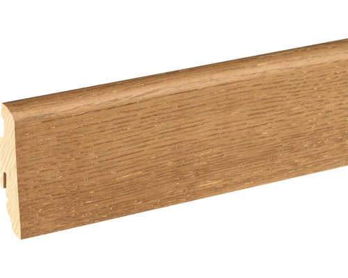 schlichte Sockelleiste in 58 mm Höhe mit Clipsystem einfach zu verlegen Holzfußleiste