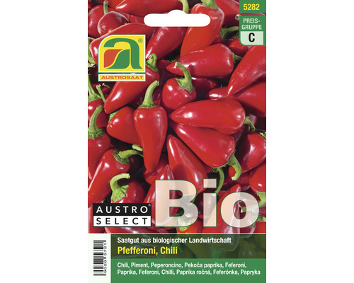 Gemüsesamen Austrosaat Bio Pfefferoni 'Chili rot'