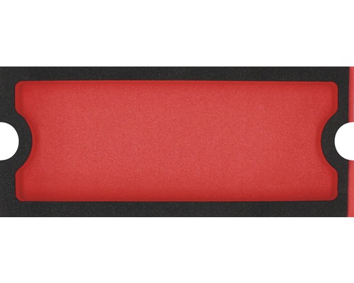 Moduleinlage WGB unbefüllt, Modul S, mit 1 Kleinteilefach, 268 x 38 x 114 mm Rote und schwarze Schaumstoffeinlage