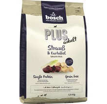 Bosch Plus Adult Strauß und Kartoffel Trockenfutter für Hunde, 2,5 Kilogramm Packung