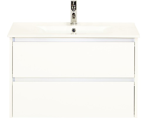 Waschbeckenunterschrank Sanox Dante 52x81x46 cm mit Keramikwaschbecken weiß hochglanz Waschbeckenunterschrank Sanox Dante 52x81x46 cm mit Keramikwaschbecken weiß hochglanz