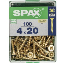 Spax Universalschraube Kreuzschlitz PZ 2, Senkkopf, Holz-Vollgewinde, 4x20 mm, 100 Stück