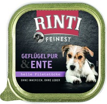 Rinti Feinst Hundefutter Geflügel pur und Ente, helle Filetstücke