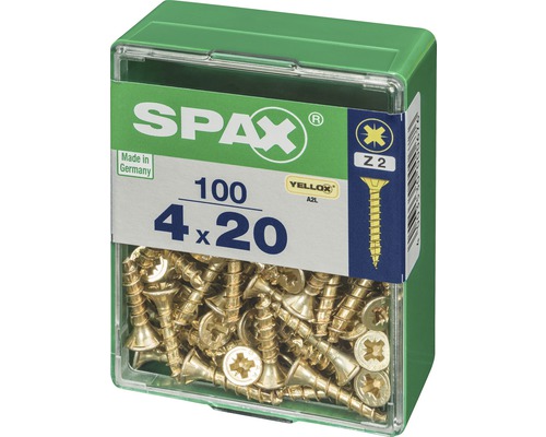 Spax Universalschrauben im Aufbewahrungsbehälter, Größe 4 x 20 mm