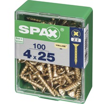 Spax Universalschraube Kreuzschlitz PZ 2, Senkkopf, Holz-Vollgewinde, 4x25 mm, 100 Stück
