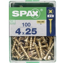 Spax Universalschraube Kreuzschlitz PZ 2, Senkkopf, Holz-Vollgewinde, 4x25 mm, 100 Stück