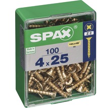 Spax Universalschraube Kreuzschlitz PZ 2, Senkkopf, Holz-Vollgewinde, 4x25 mm, 100 Stück