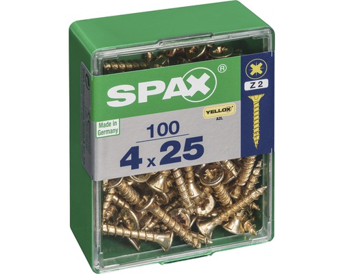 Spax Universalschrauben im Karton, 4x25 Millimeter, 100 Stück
