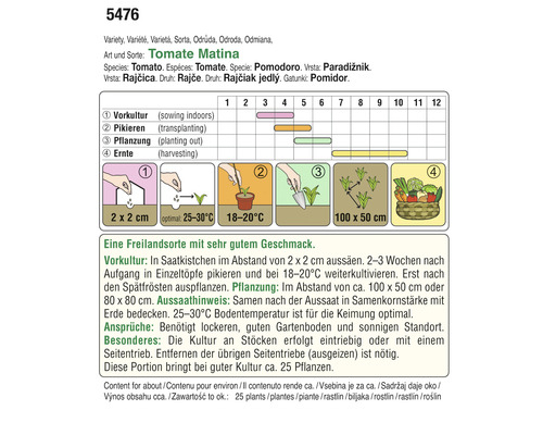 Informationen zur Tomatensorte Matina mit Anbauhinweisen