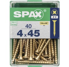 Verpackung mit 40 SPAX Universalschrauben 4 x 45 Millimeter
