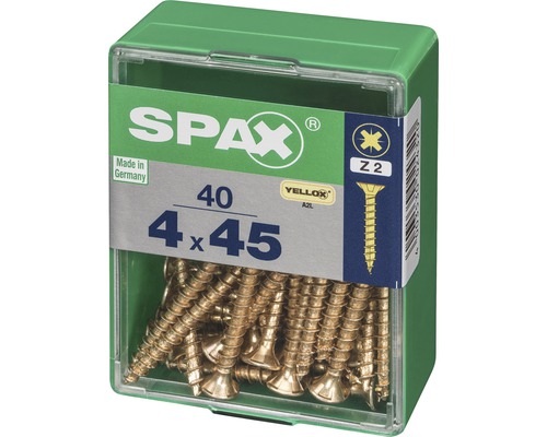 Spax Universalschrauben im 4 x 45 Millimeter Format im Behälter