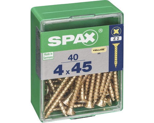 Spax Universalschrauben im Karton, 4 x 45 Millimeter, 40 Stück
