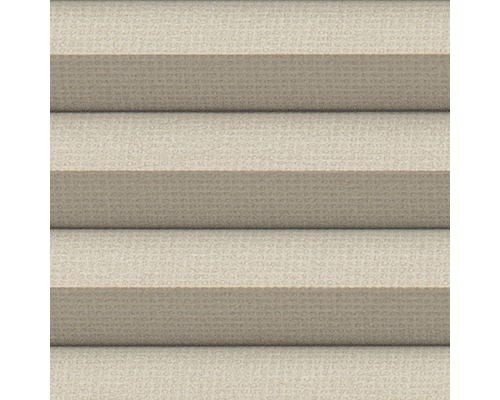 Nahaufnahme einer beigen Plissee-Jalousie für Fenster