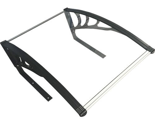 Vordach mit transparenter Platte und Halterungen