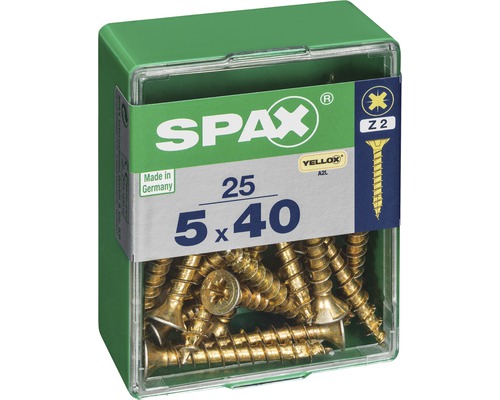 Spax Universalschrauben, 5x40 Millimeter, 25 Stück in grüner Verpackung