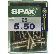 Spax Universalschraube Kreuzschlitz PZ 2, Senkkopf, Holz-Vollgewinde, 5x50 mm, 25 Stück