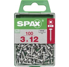 Spax Universalschrauben 3x12 mm, 100 Stück im Kunststoffbehälter