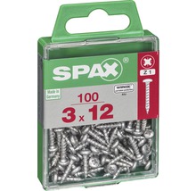 Spax Schrauben, 3x12 mm, 100 Stück, mit Korrosionsschutz