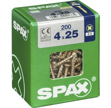 Spax Schrauben 4 mal 25 Millimeter, 200 Stück in einer Packung