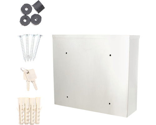 Briefkasten mit Befestigungsmaterial und Schlüssel