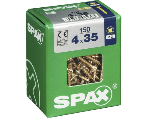 Schrauben der Größe 4 x 35 Millimeter, 150 Stück, in einer Verpackung von Spax