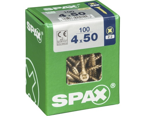 Verpackung Spax Schrauben 4 x 50 Millimeter, 100 Stück