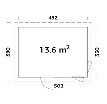 Grundriss mit Abmessungen und Flächenangabe