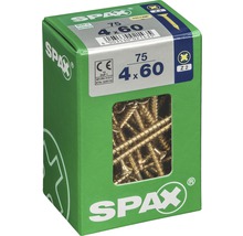 Spax Universalschraube Kreuzschlitz PZ 2, Senkkopf, Holz-Vollgewinde, 4x60 mm, 75 Stück