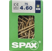 Spax Universalschraube Kreuzschlitz PZ 2, Senkkopf, Holz-Vollgewinde, 4x60 mm, 75 Stück