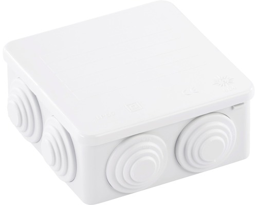Feuchtraum Abzweigdose Solera mit Stufennippel aufputz, 80x80x35 mm, IP 55, 1 Stk.