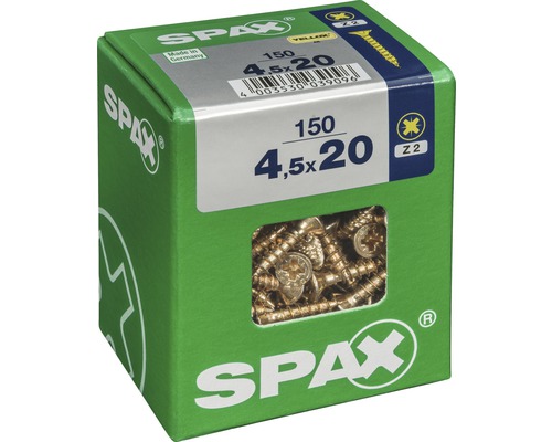 Spax Schrauben 4,5x20 mm, 150 Stück Packung