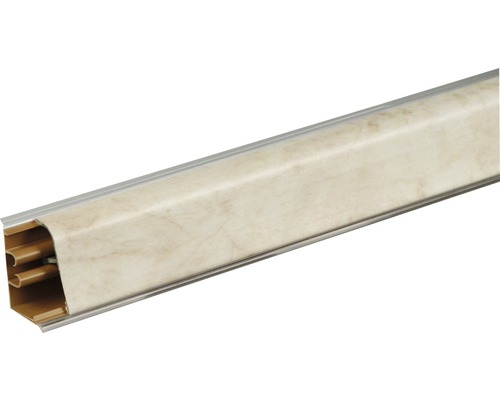 Wandabschlussleiste PICCANTE Salome Manila SL239 Länge: 590 mm Sockelleiste mit Marmoroptik und Kabelführung