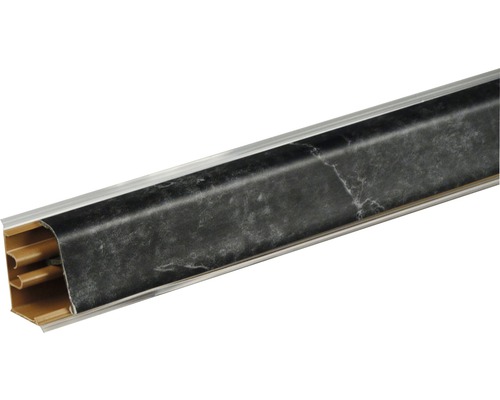 Wandabschlussleiste PICCANTE Marmor schwarz 295 Länge: 590 mm Kabelführungskanal mit Marmoroptik